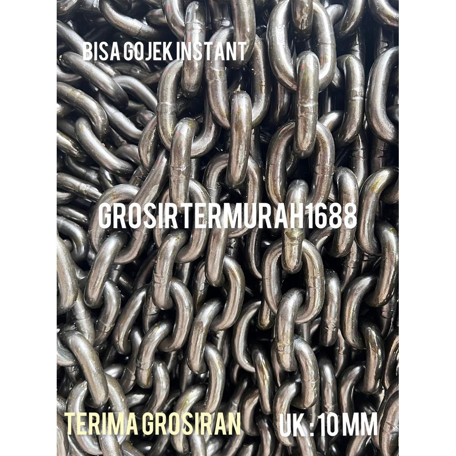 Rantai Baja G80 10Mm / Chain Block 10Mm / Rantai Baja Hitam 10Mm #Gratisongkir
