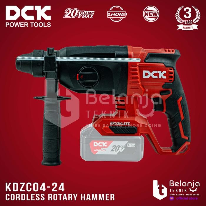 DCK Rotary Hammer Cordless KDZC04-24 Mesin Bor Beton SDS Unit Only 20V