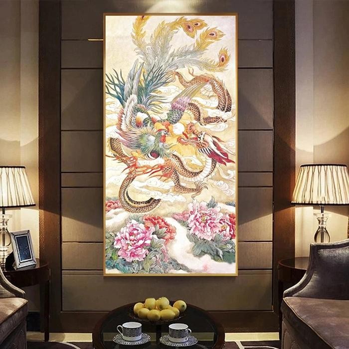 Diy Diamond Painting Full Naga Dan Phoenix 40X80 Cm D111