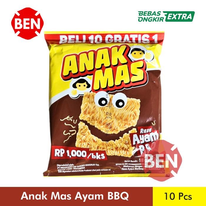 

Snack Mi Anak Mas AYAM GEPREK / AYAM BBQ 1 Renceng - Makanan Ringan Mie Remes Kremes Barbeque