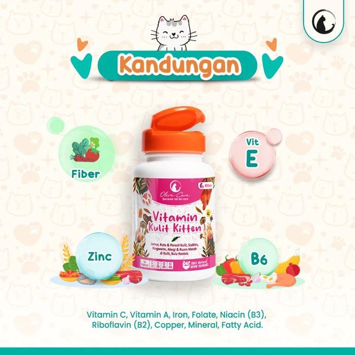OLIVE CARE VITAMIN KUCING KULIT KITTEN 10 KAPSUL