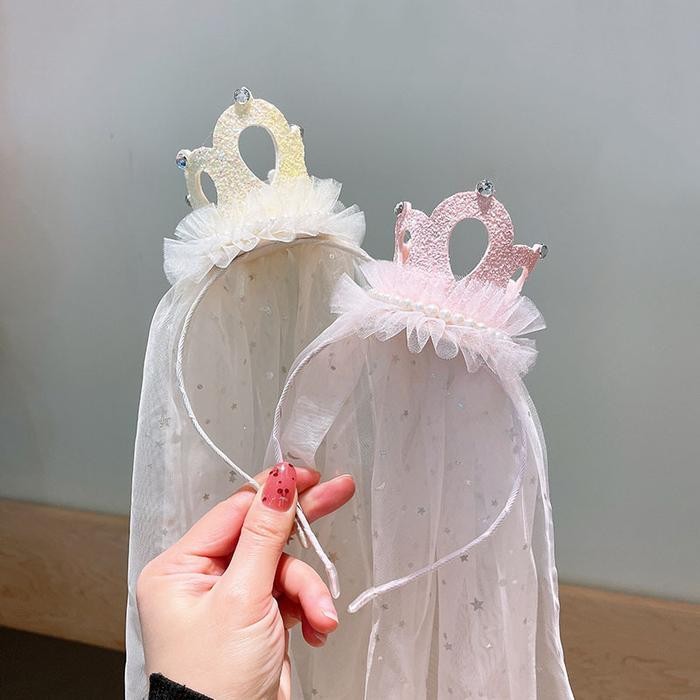 Bando Anak Perempuan Motif Mahkota Crystal Slayer Star