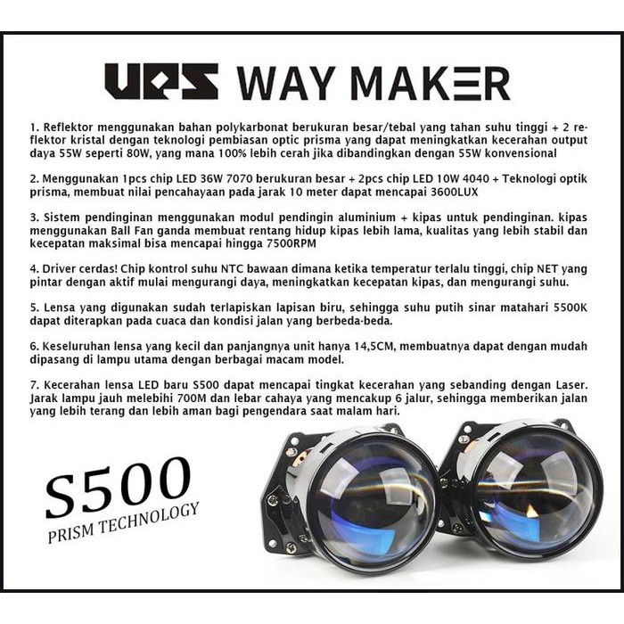 Biled UPS WAY MAKER S500 Prism Technology 55 Wat