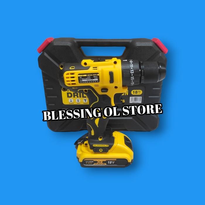 Mesin Bor Baterai Bor Beton 18 Volt / Cordless Impact Drill Mdon 18Ts