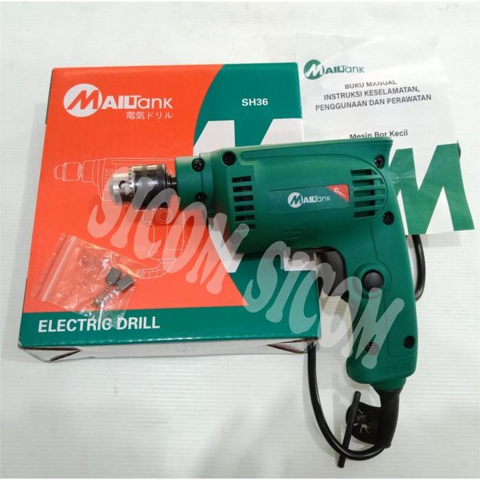 Mesin Bor Tangan Listrik Bolak Balik 6Mm Mailtank Sh36 Besi Kayu