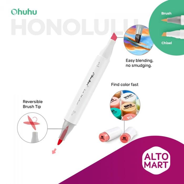 

Ohuhu Honolulu 24 48 72 104 120 168 216 320 Alcohol Art Marker Color Dual Tip Brush And Chisel