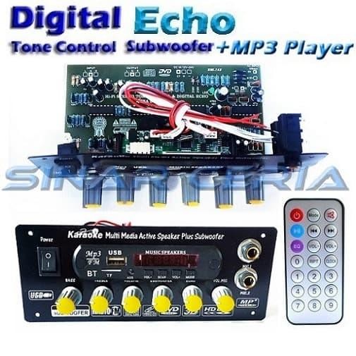 Kit Tone Control Digital Echo Speaker Active Subwoofer + Mp3 Bluetooth