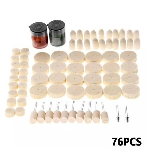 76Pcs Paket Lengkap Wool Polisher Accessories Mini Grinder Polishing