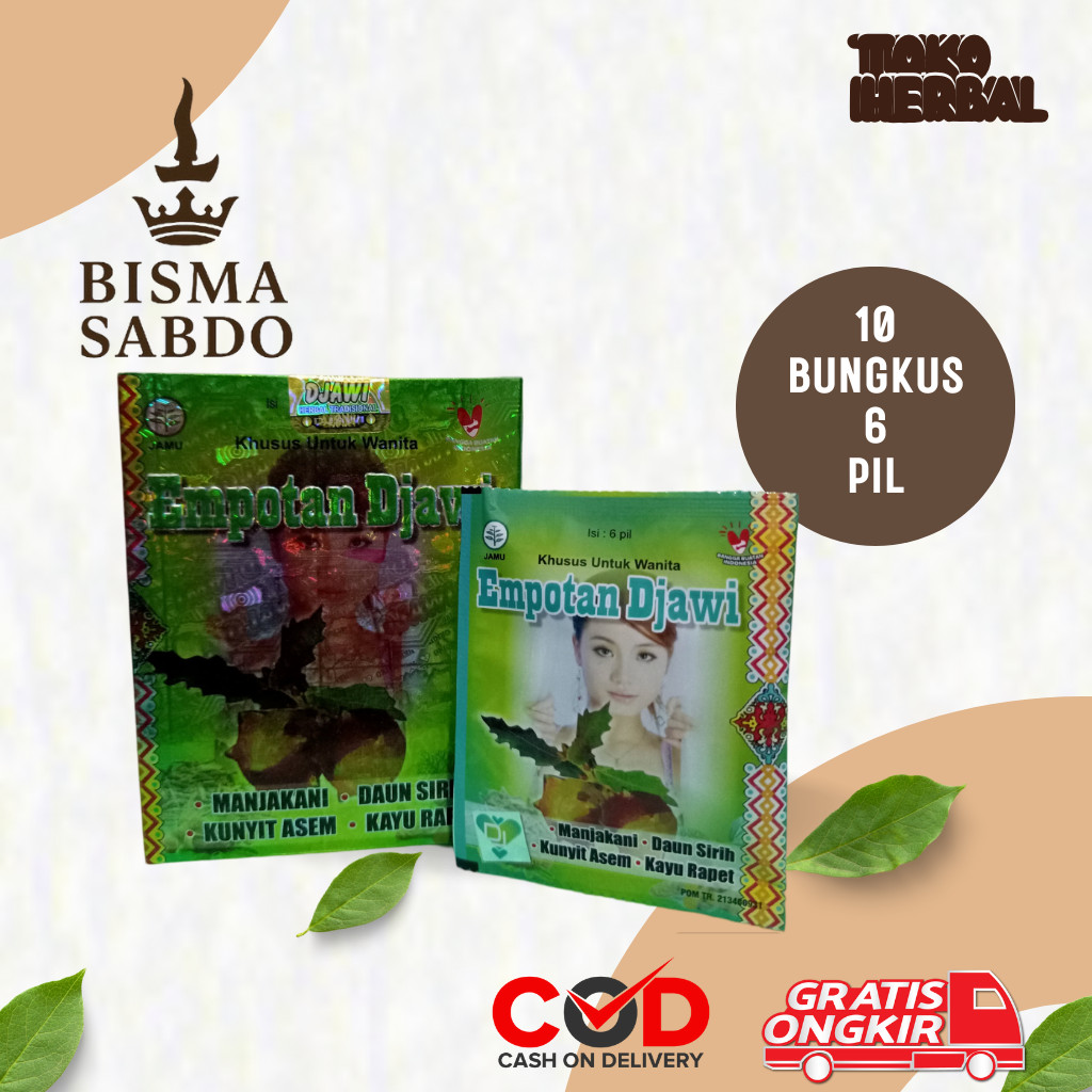 

Bisma Sabdo - Empotan Djawi pil Jamu Manjakani Daun Sirih Kunyit Asem Rapet mengurangi lendir wanita