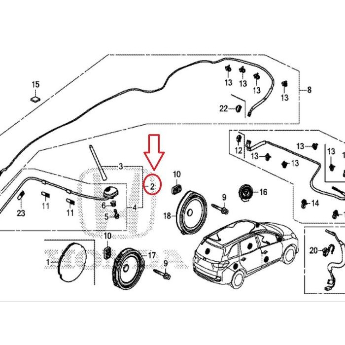 Antena Radio Komplit Set Atap Roof Honda Mobilio Brv Original