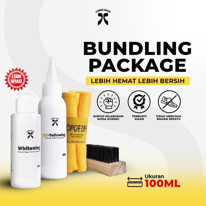 Paket Bundling Pembersih Sepatu Putih Cleaner Pemutih Sepatu Kanvas Unyellowing Sol Sneakers