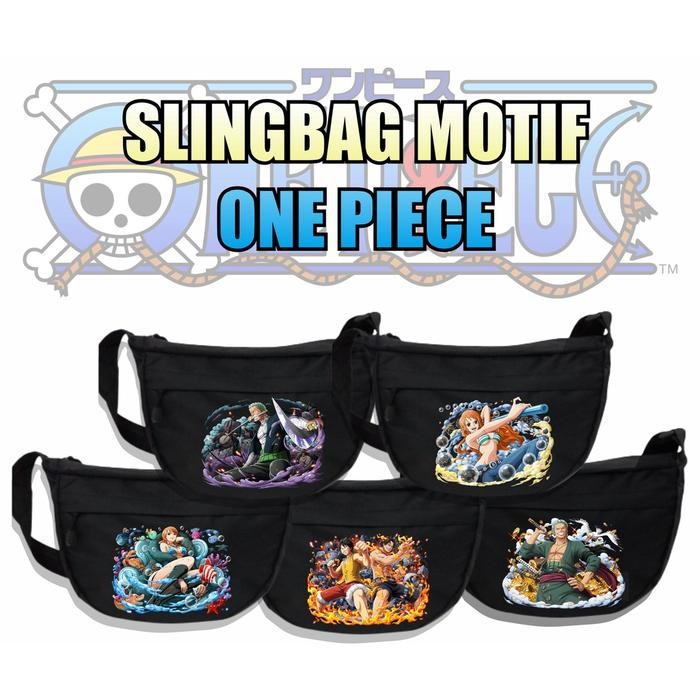 FAVORITE Tas Slempang Distro Motif One Piece / Slingbag Jumbo / Tas