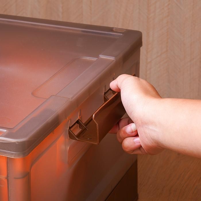 AZKO Stora 51X35X26 cm Kotak Penyimpanan Lipat - Cokelat Choco Wadah Kotak Simpan Serbaguna Foldable