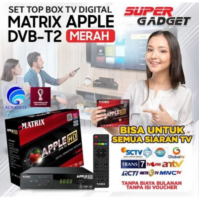 SET TOP BOX TV DIGITAL MATRIX APPLE MERAH/KUNING NEW HDMI pro