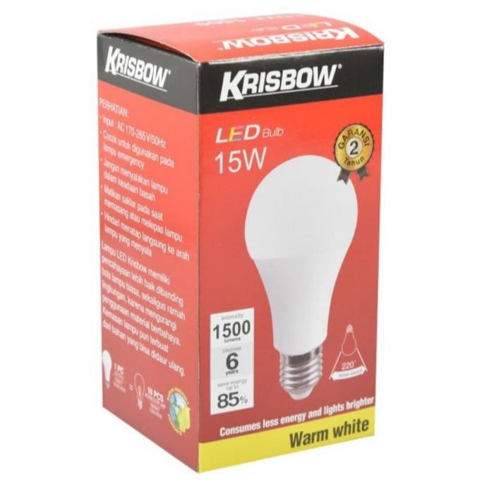 Krisbow Lampu Led 15 watt 1500lm - putih & kuning