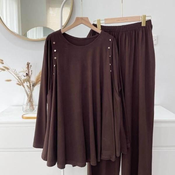 One Set Busui Oversize Kaos Spandek Rayon Setelan Menyusui Chia One set