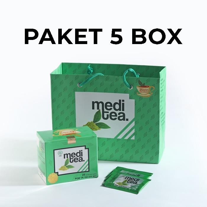 

Meditea Teh Hijau Antikanker Antioksidan Dan Autoimun - Paket Bundling 5 Box