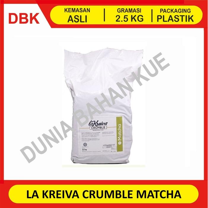 

MATCHA - LA KREIVA CRUMBLE FINE TOPPING 2.5 KG / BISKUIT CRUMBLE MATCHA GREEN TEA