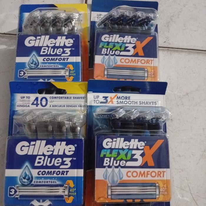 Gillette Blue 3 Comfort Pisau Cukur Comfortgel Isi 4 Terlaris