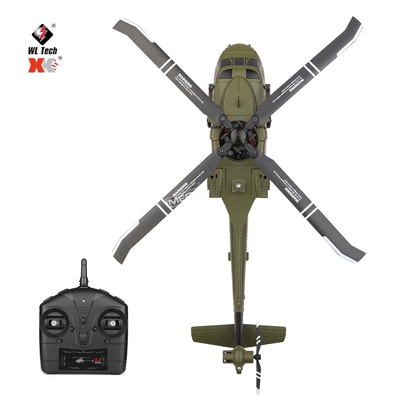Wltoys K170 UH-60L RC Helicopter 2.4G 4CH 6-Axis Gyro Brushless Motor Green Remote Control