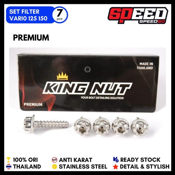 Set Baut Filter Honda Vario 125 Vario 150 Probolt Stainless King Nut
