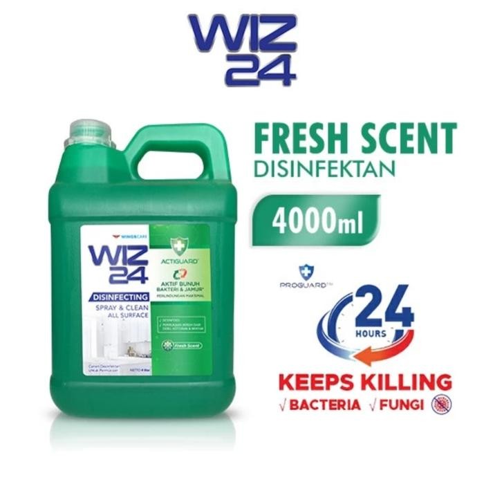 HOT PROMO Cairan Disinfektan wiz 24 4 liter fresh n scent 4000ml Disinfectant