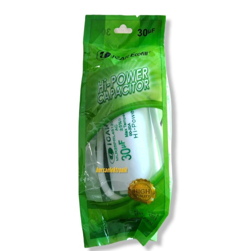 Kapasitor bulat icar ecofill 30uf original capasitor pompa air mesin