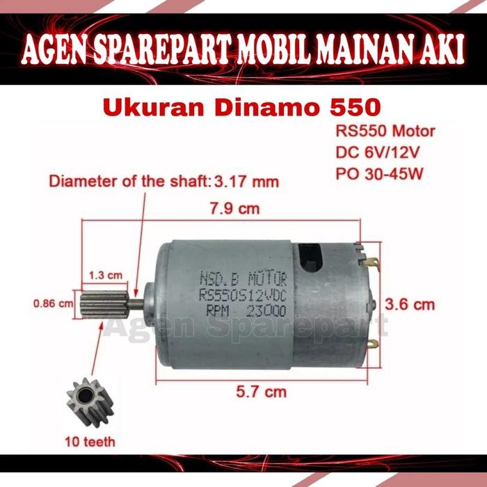 DINAMO TYPE 550 (BESAR) 6VOLT 13.000RPM, 15.000RPM, 18.000RPM,