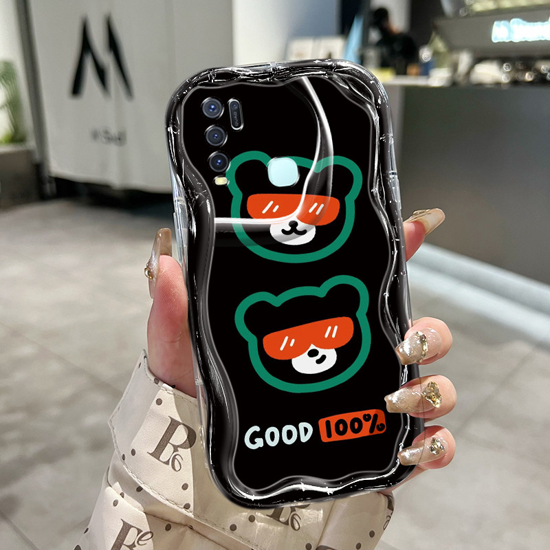 Casing Hp Untuk VIVO Y50 VIVO Y30 VIVO Y30i Case Casing HP Cesing pola Beruang keren Kesing krim Kas