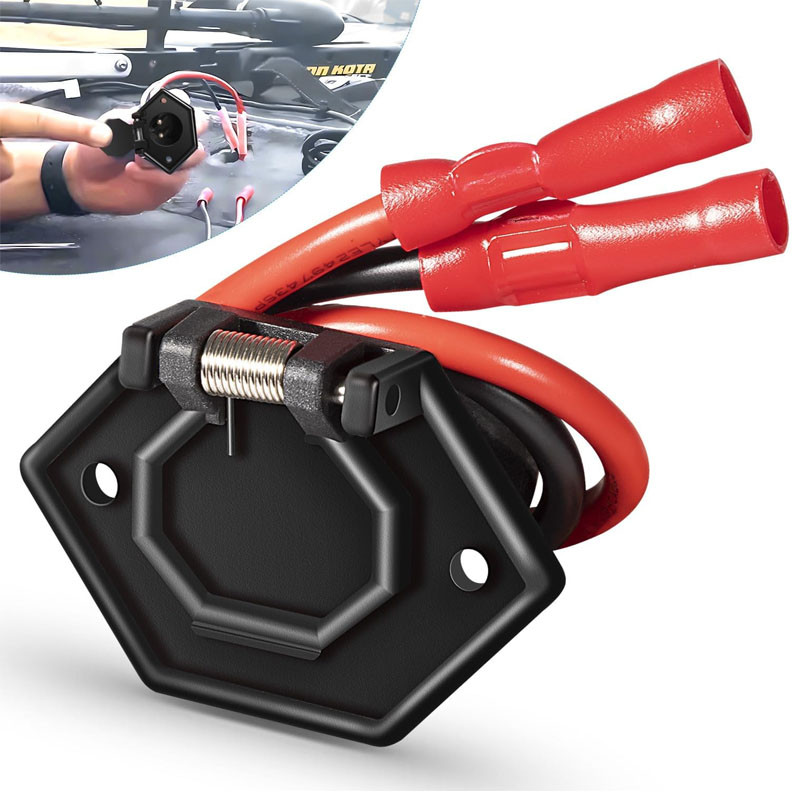 BARU 8M4000954 Trolling Motor Power Receptacle Plug, 2-Prong 50A, 12V, 24V or 36V Trolling Motors, f