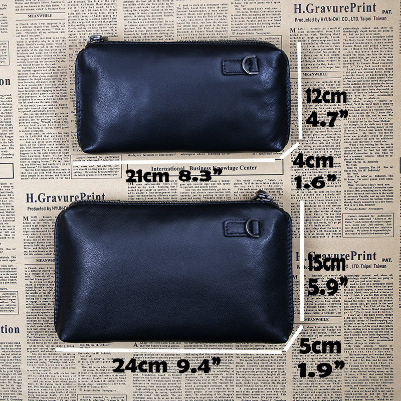 Leather Clutch Bag Men's Casual Business Grab Baotou Layer Cowhide Trend Long Clutch Bag Large