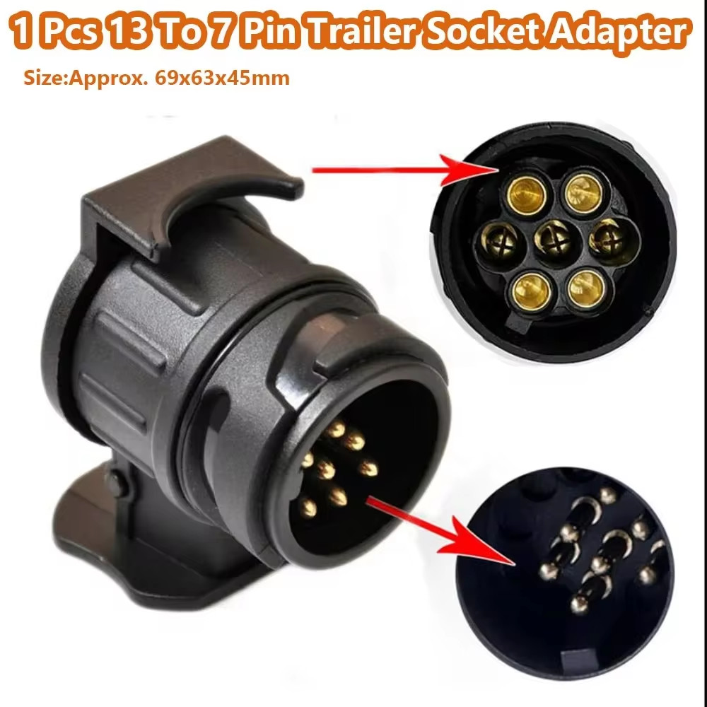 

7 Pin To 13 Pin Plug Adapter Trailer Connector 12V Towbar Towing Waterproof Plugs Socket Adapter Car