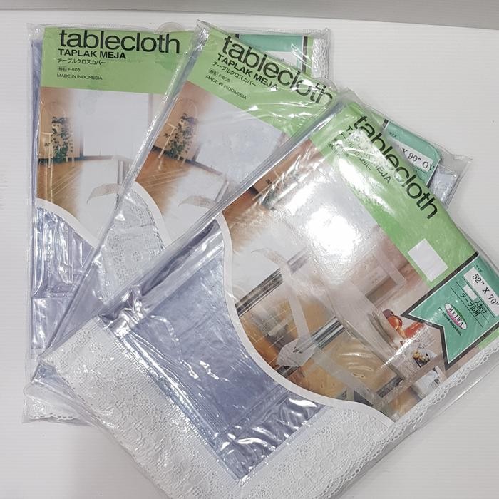 Taplak meja makan plastik bening