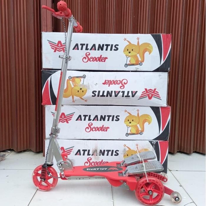 Skuter Injak Atlantis Dual Pedal Alloy Shockbreaker Scooter Anak
