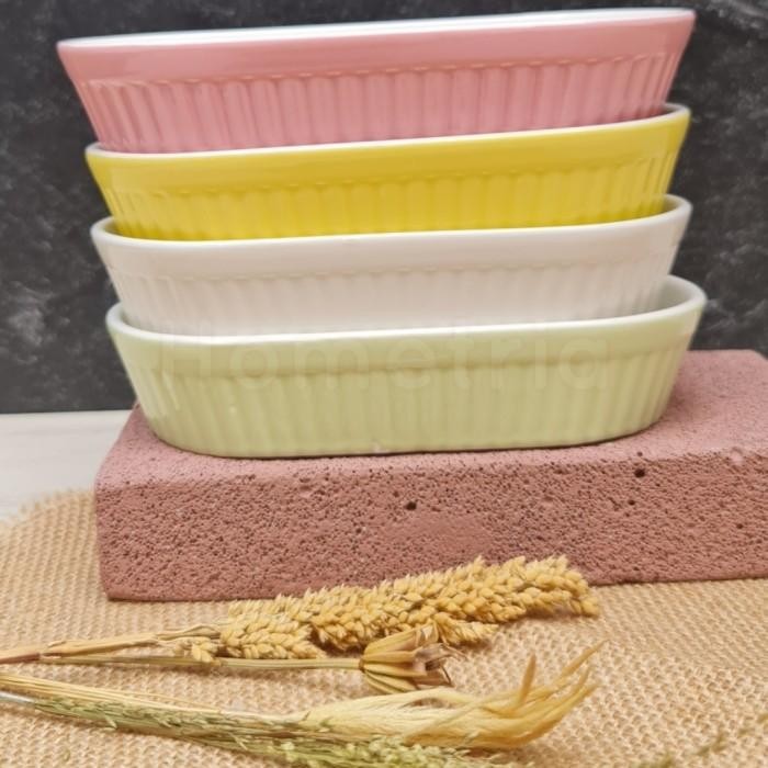 [Allthebest] RAMEKIN BOWL OVAL TAHAN PANAS CERAMIC OVAL E RAMEKIN OVEN POLOS