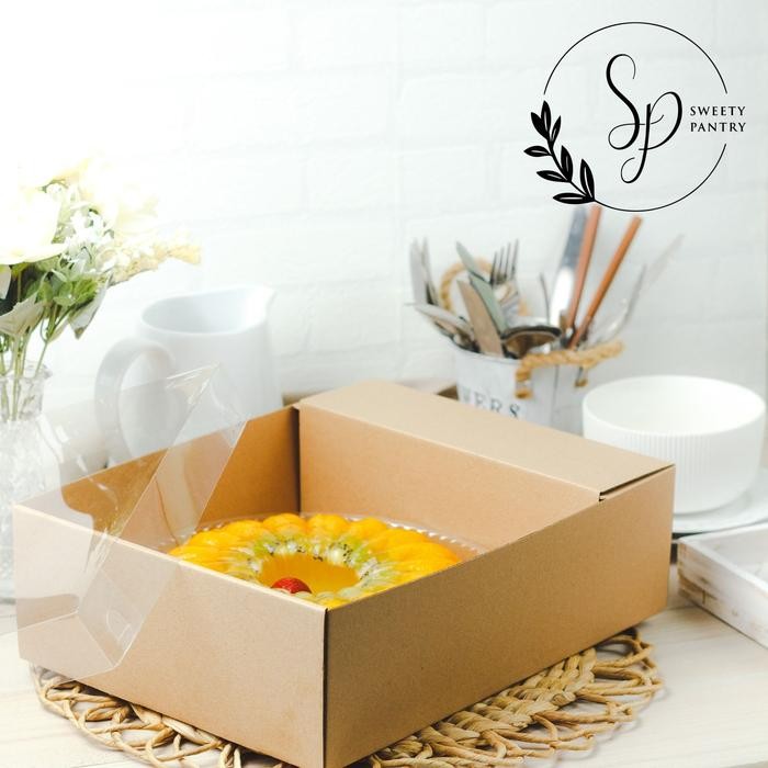 (Allthebest) Dus Box Pudding Packaging Kotak kue Puding Sekat Window mika