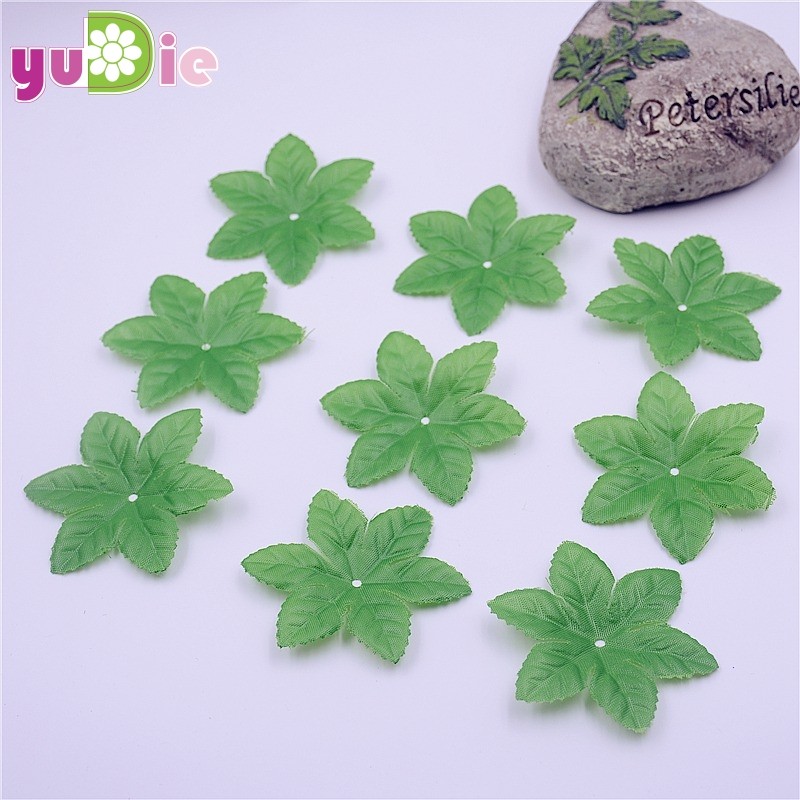150Pcs Silk Green Leaf Artificial Mosaic Wedding Home Decorative Diy Wreath Scissors Rose Leaf