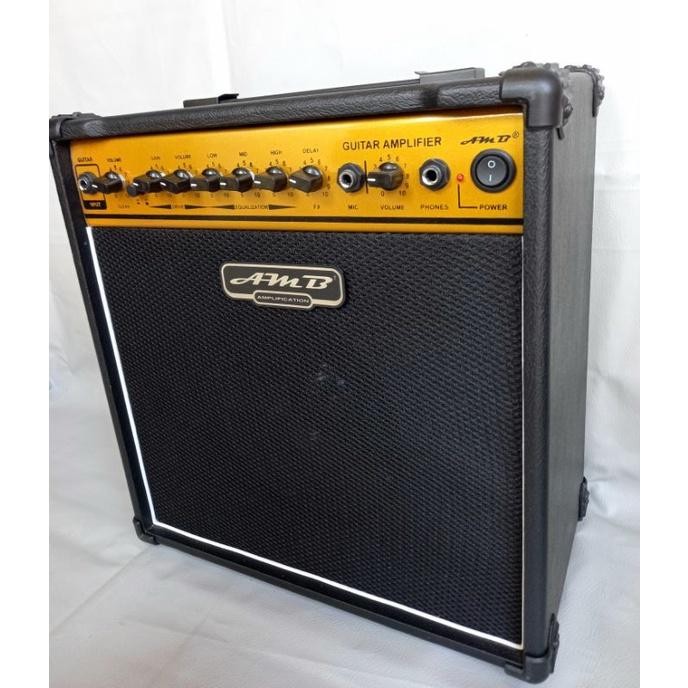 (Allthebest) Ampli gitar 8 inch 3 input sudah distorsi delay bonus kabel