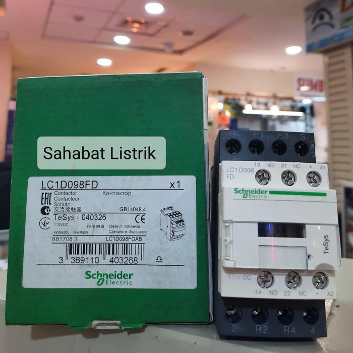 KONTAKTOR LC1D098FD 4POLE SCHNEIDER 110VDC ORIGINAL HARGA MURAH