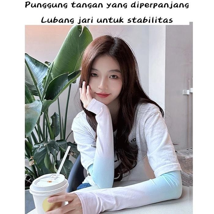 Sarung Tangan Panjang Sepeda Motor Sarung Tangan UV Sarung Tangan Gradien Sarung Tangan Es Sutra