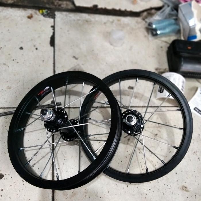 Terbatas Velg sepeda ukuran 12 inc depan belakang alloy