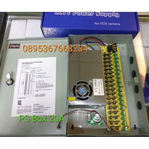 Power Supply CCTV 12V 20A Box Power Supply 12v 20A