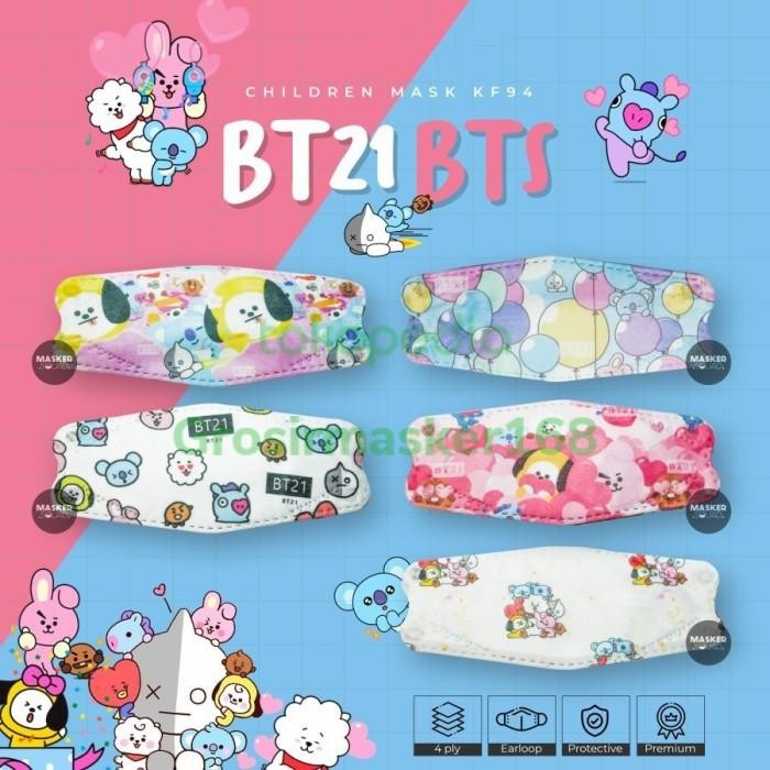 (Allthebest) Masker kf94 MOUSON mix warna / kf94 rainbow /kf94 anak isi 10pcs