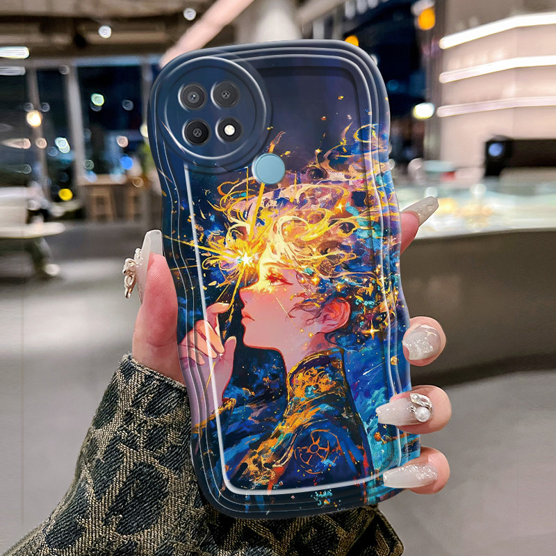 Casing Hp Untuk OPPO A15 A15s A35 Case Krim gelombang cntik Softcase Silikon Kesing Gadis cantik Ces