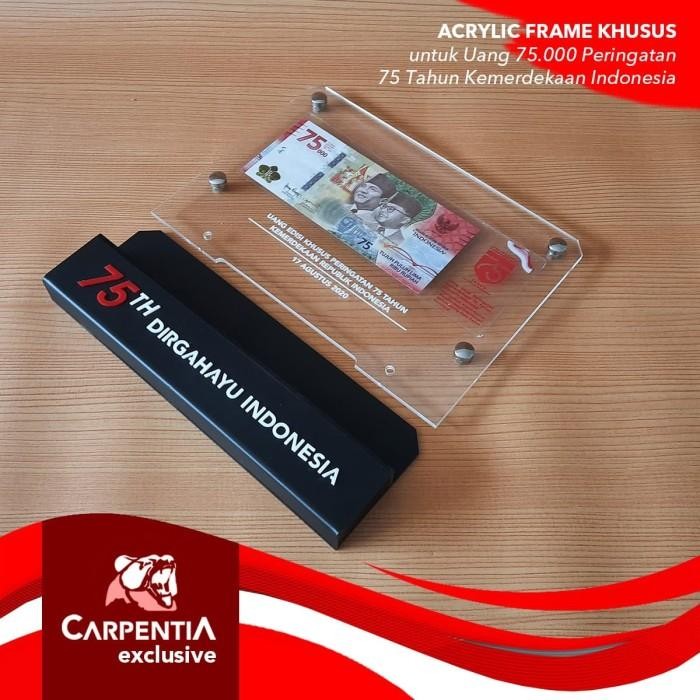 [Allthebest] Frame Uang Kertas Acrylic / Akrilik - Desain Khusus Tema Kemerdekaan