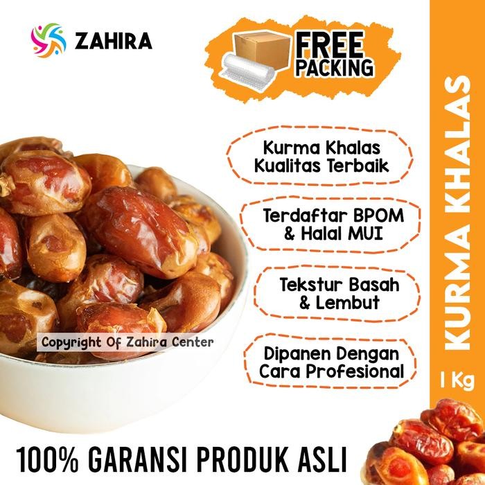 

New Kurma Premium Al Saad KHALAS 1KG Arab Terlaris MPASI Daging Tebal
