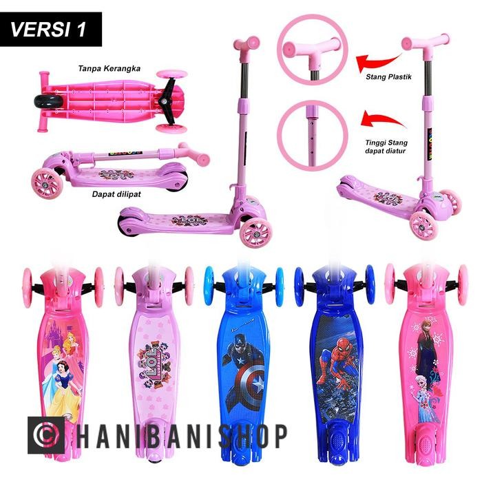 Scooter / Otoped / Skuter Karakter Anak Roda 3 Stang Plastik
