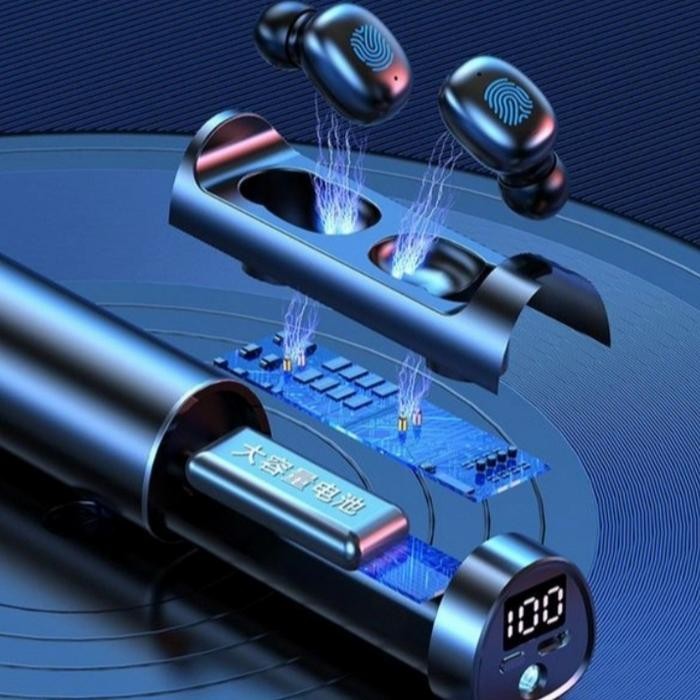 Headset Bluetooth Wireless 2in1 with Lampu Flashlight ORI TWS N21-TOP