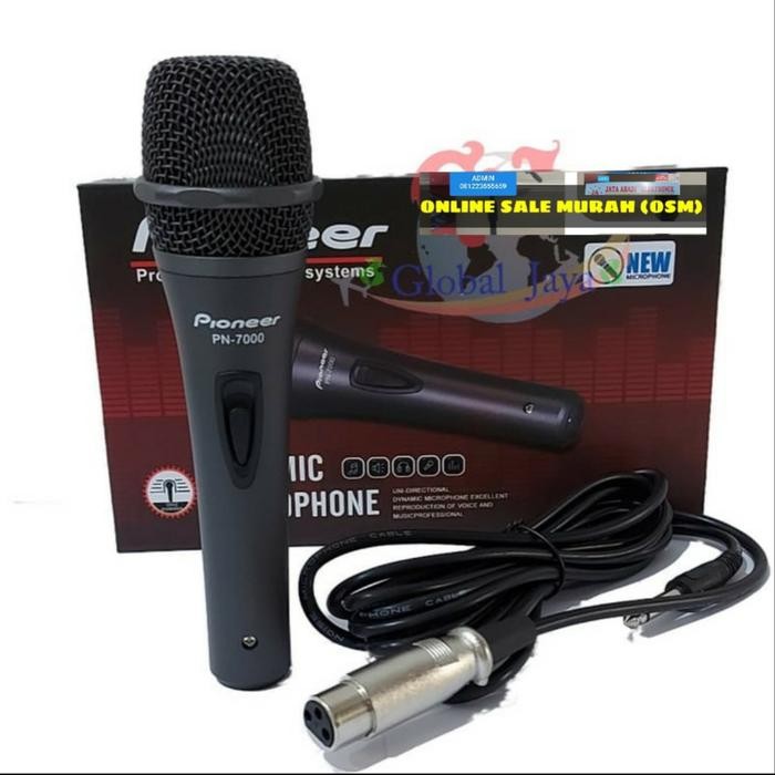 pioneer mic kabel dynamic mik cable Microphone full besi karaOKE SOUND
