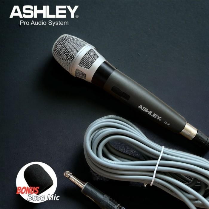 Original Mic Microphone Dynamic ASHLEY i300 mik kabel ashley i300 panjang kabel 5 meter
